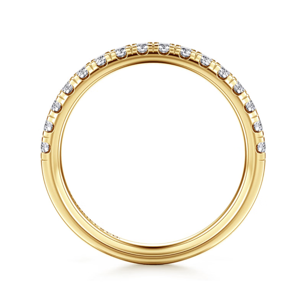 Gabriel & Co. Contemporary 14K Yellow Gold Straight Diamond Wedding Band Image 2 SVS Fine Jewelry Oceanside, NY