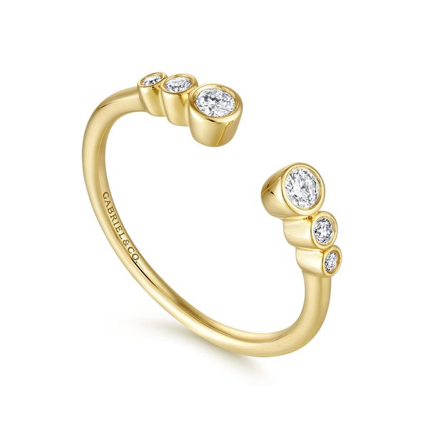 Gabriel & Co. Contemporary Yellow Gold Anniversary Ring Image 3 SVS Fine Jewelry Oceanside, NY
