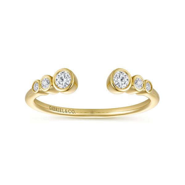 Gabriel & Co. Contemporary Yellow Gold Anniversary Ring Image 4 SVS Fine Jewelry Oceanside, NY