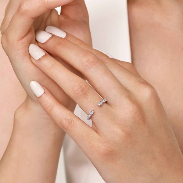 Gabriel & Co. Contemporary White Gold Anniversary Ring Image 5 SVS Fine Jewelry Oceanside, NY