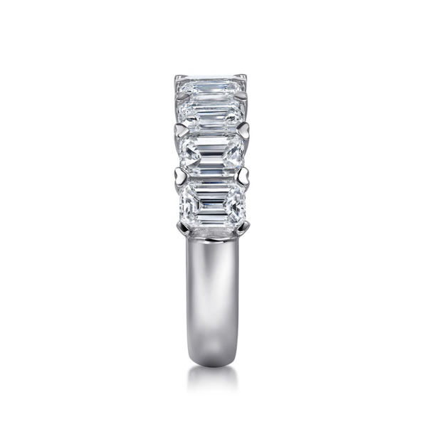 Gabriel & Co. Classic 14K White Gold Fancy Emerald Cut Diamond Wedding Band Image 4 SVS Fine Jewelry Oceanside, NY
