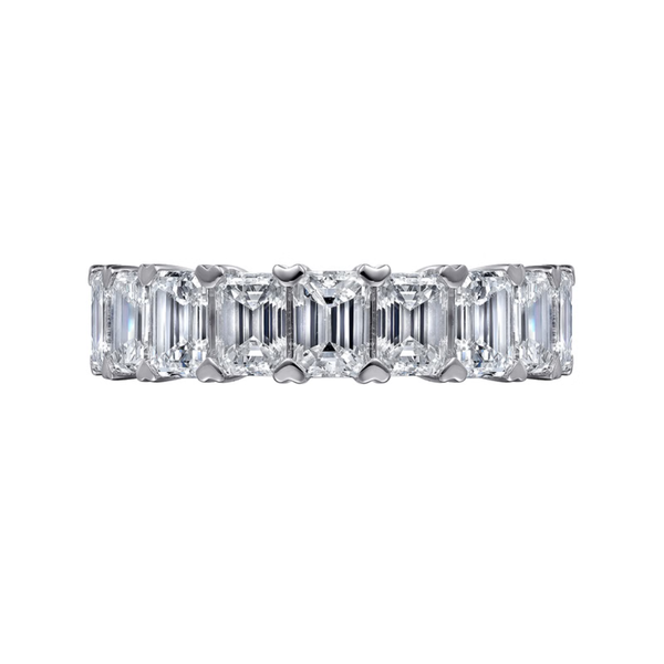 Gabriel & Co. Classic 14K White Gold Fancy Emerald Cut Diamond Wedding Band Image 5 SVS Fine Jewelry Oceanside, NY
