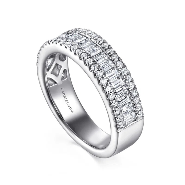 Gabriel & Co. Contemporary 14K White Gold Babette Diamond Wedding Band Image 3 SVS Fine Jewelry Oceanside, NY