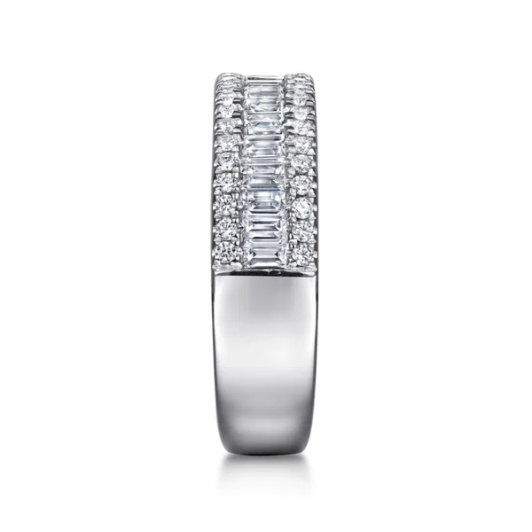 Gabriel & Co. Contemporary 14K White Gold Babette Diamond Wedding Band Image 4 SVS Fine Jewelry Oceanside, NY