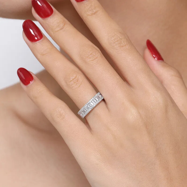 Gabriel & Co. Contemporary 14K White Gold Babette Diamond Wedding Band Image 5 SVS Fine Jewelry Oceanside, NY
