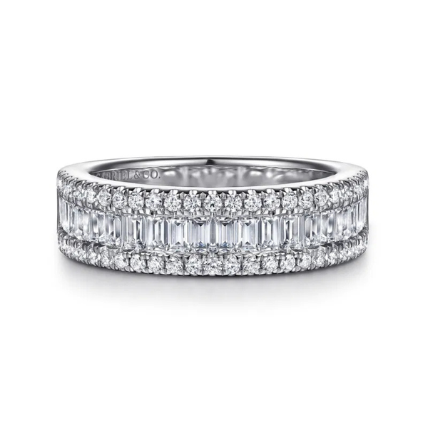 Gabriel & Co. Contemporary 14K White Gold Babette Diamond Wedding Band SVS Fine Jewelry Oceanside, NY
