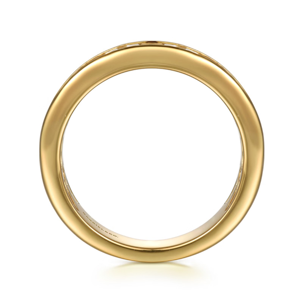 Gabriel & Co. Contemporary 14K Yellow Gold Channel Baguette Diamond Wedding Band Image 2 SVS Fine Jewelry Oceanside, NY