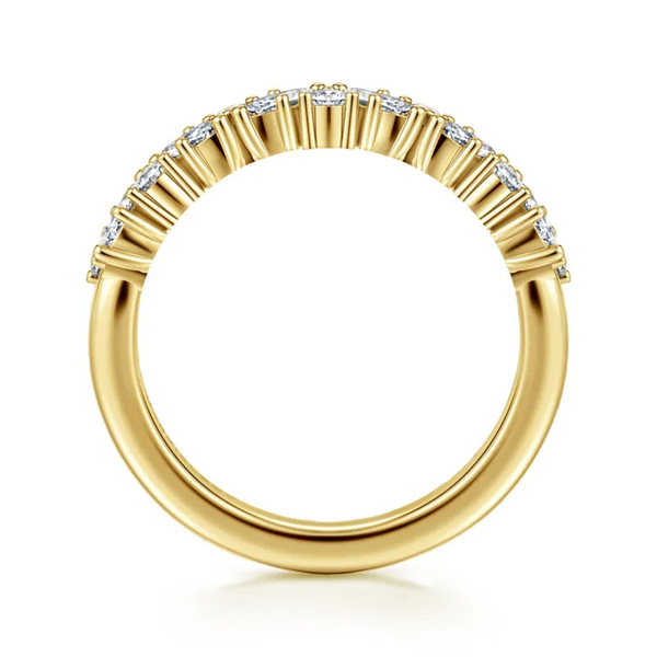 Gabriel & Co. Contemporary 14K Yellow Gold Astrielle Marquise and Round Diamond Wedding Band Image 2 SVS Fine Jewelry Oceanside, NY