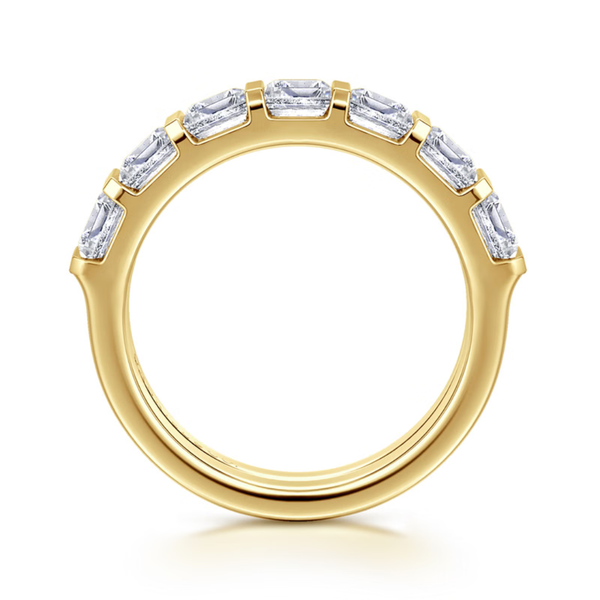 Gabriel & Co. Contemporary 14K Yellow Gold Calyra Emerald Cut Diamond Wedding Band Image 2 SVS Fine Jewelry Oceanside, NY
