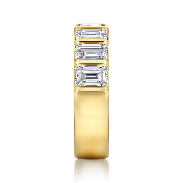 Gabriel & Co. Contemporary 14K Yellow Gold Calyra Emerald Cut Diamond Wedding Band Image 4 SVS Fine Jewelry Oceanside, NY