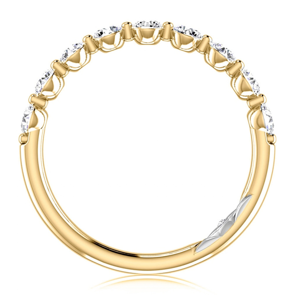 A.Jaffe White & Yellow Gold Diamond Wedding Ring Image 2 SVS Fine Jewelry Oceanside, NY