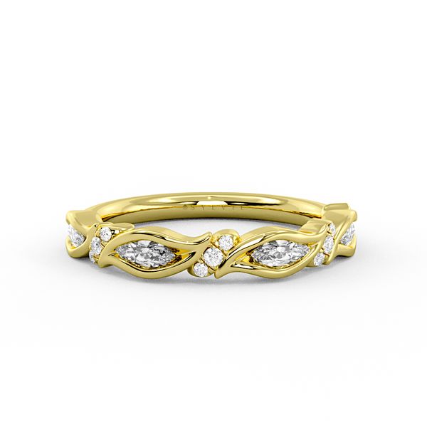 Sylvie Tulira Yellow Gold Diamond Wedding Band Image 3 SVS Fine Jewelry Oceanside, NY