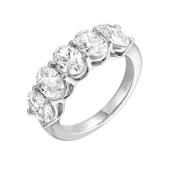 Lab Grown Oval Diamond Five Stone Band, 2.00ctw Image 2 SVS Fine Jewelry Oceanside, NY