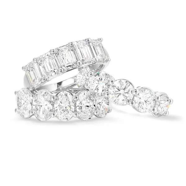 Lab Grown Oval Diamond Five Stone Band, 2.00ctw Image 5 SVS Fine Jewelry Oceanside, NY