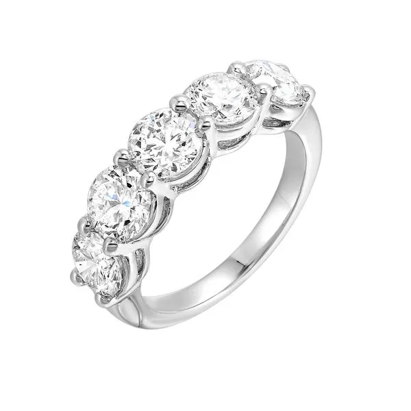 Lab Grown Round Five Stone Diamond Band, 2.00ctw Image 2 SVS Fine Jewelry Oceanside, NY
