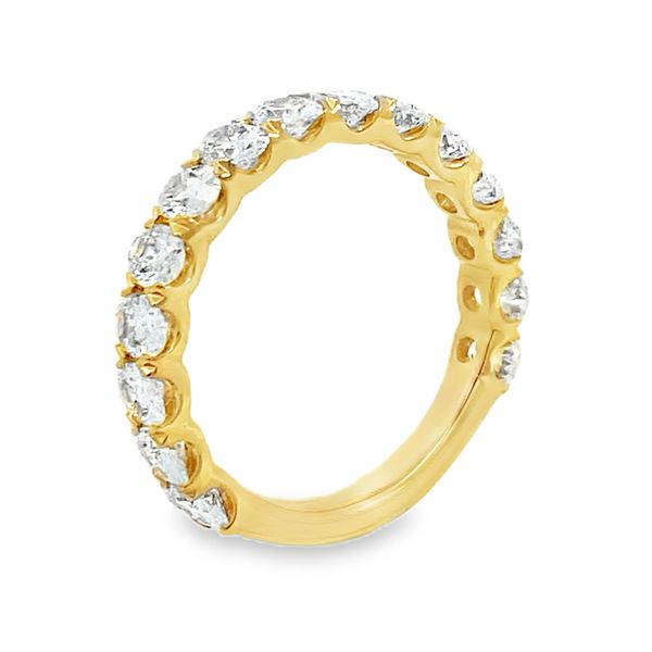 Yellow Gold Lab Grown Diamond Wedding Band Image 3 SVS Fine Jewelry Oceanside, NY