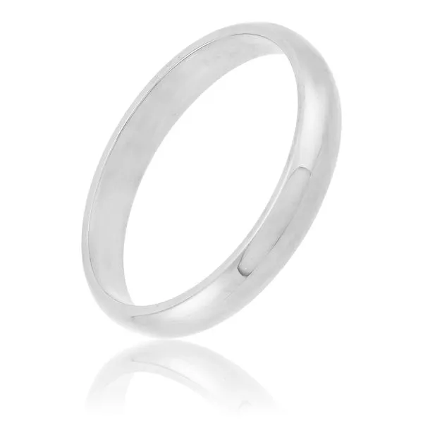 Ladies White Gold 3 mm Wedding Band Image 3 SVS Fine Jewelry Oceanside, NY