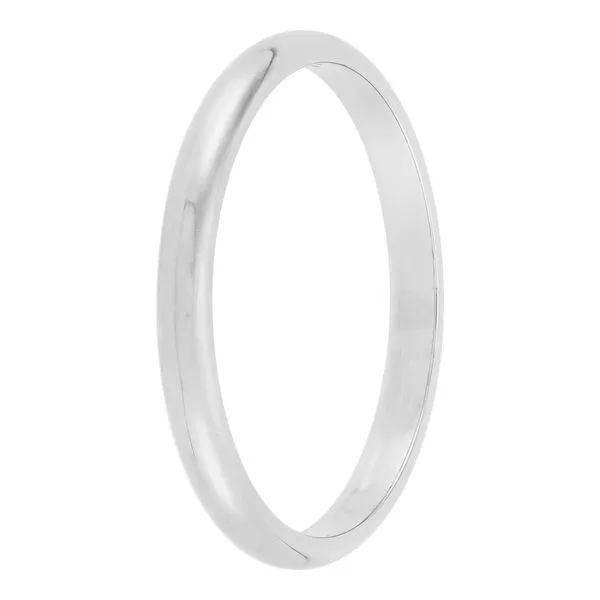 Ladies White Gold 2 mm Wedding Band Image 2 SVS Fine Jewelry Oceanside, NY