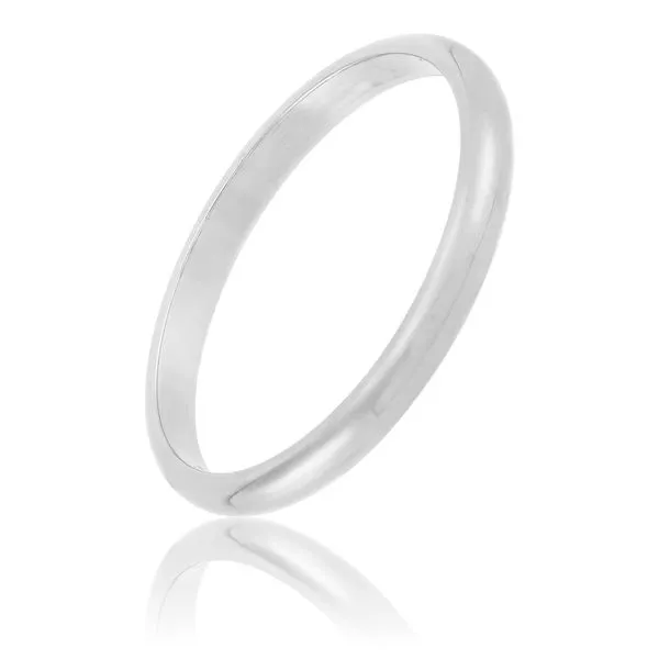 Ladies White Gold 2 mm Wedding Band Image 3 SVS Fine Jewelry Oceanside, NY