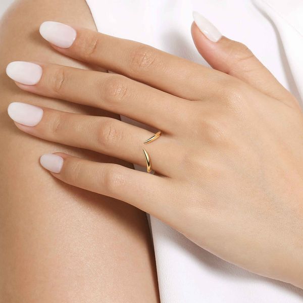 Gabriel & Co. Contemporary Yellow Gold Anniversary Ring Image 5 SVS Fine Jewelry Oceanside, NY