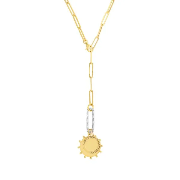 Yellow Gold Engravable Bead Trimmed Disk Charm Image 4 SVS Fine Jewelry Oceanside, NY