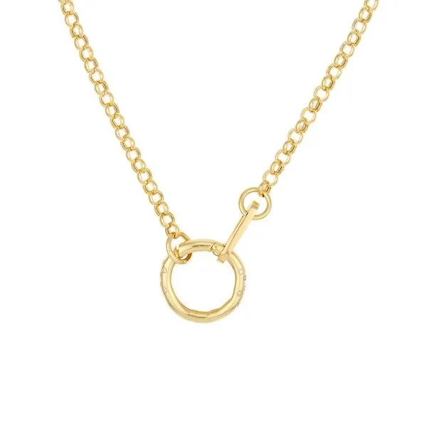 Yellow Gold Square Wire Small Designer Push Clasp Image 2 SVS Fine Jewelry Oceanside, NY