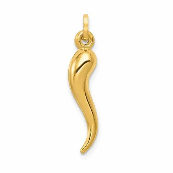 Yellow Gold Italian Horn Charm SVS Fine Jewelry Oceanside, NY