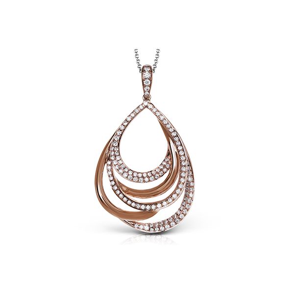 Simon G. Classic Romance Collection Rose & White Gold & Diamond Pendant SVS Fine Jewelry Oceanside, NY