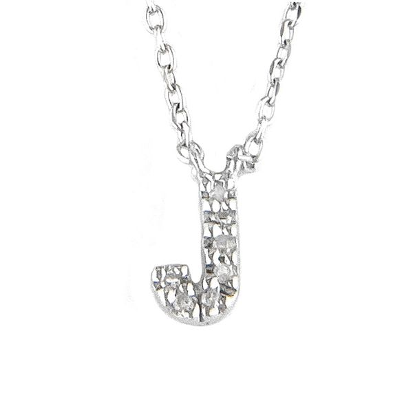 Sterling Silver and Diamond Initial 'J' Necklace SVS Fine Jewelry Oceanside, NY