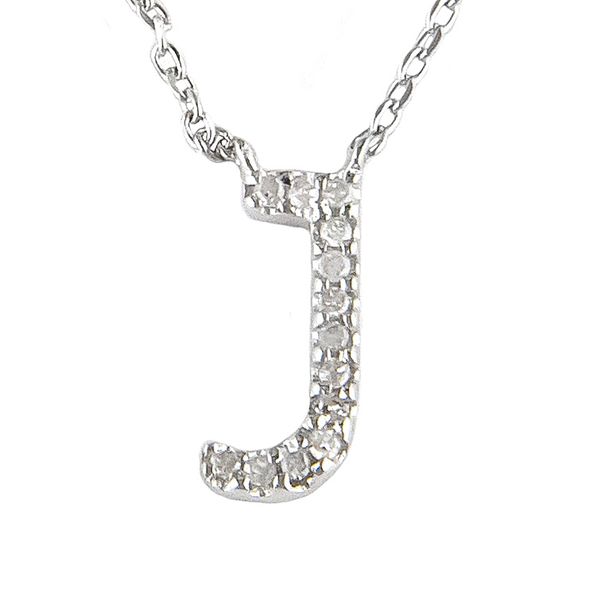Sterling Silver and Diamond Initial 'J' Necklace SVS Fine Jewelry Oceanside, NY