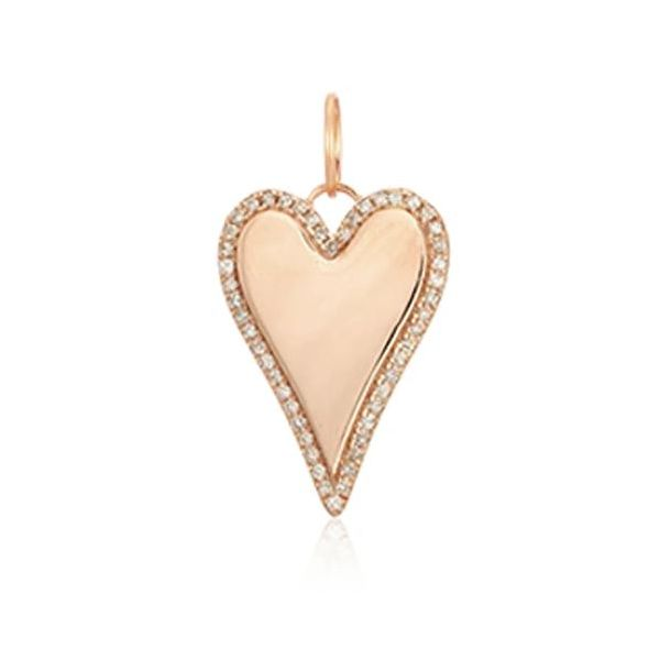 SVS Fine Collection Yellow Gold Diamond Heart Charm SVS Fine Jewelry Oceanside, NY