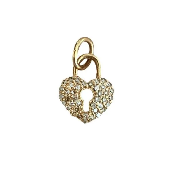 SVS Fine Collection Yellow Gold Diamond Pave Heart Charm SVS Fine Jewelry Oceanside, NY