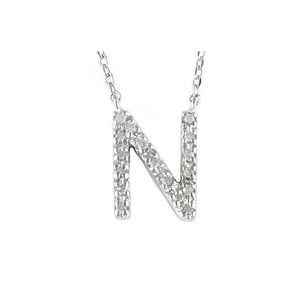 Sterling Silver & Diamond Initial 