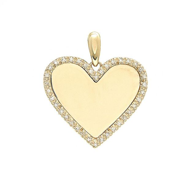 Yellow Gold Diamond Heart Pendant, 0.11Cttw SVS Fine Jewelry Oceanside, NY