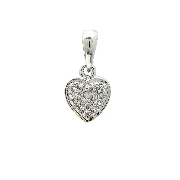 White Gold & Diamond Heart Pendant, 0.03Cttw SVS Fine Jewelry Oceanside, NY