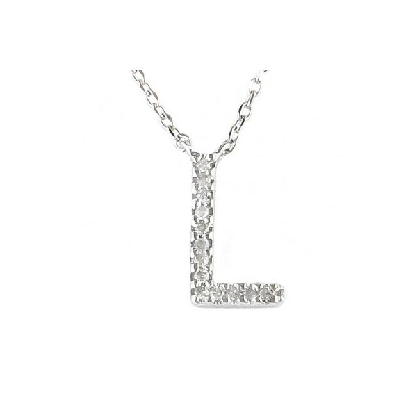 Sterling Silver & Diamond Initial 