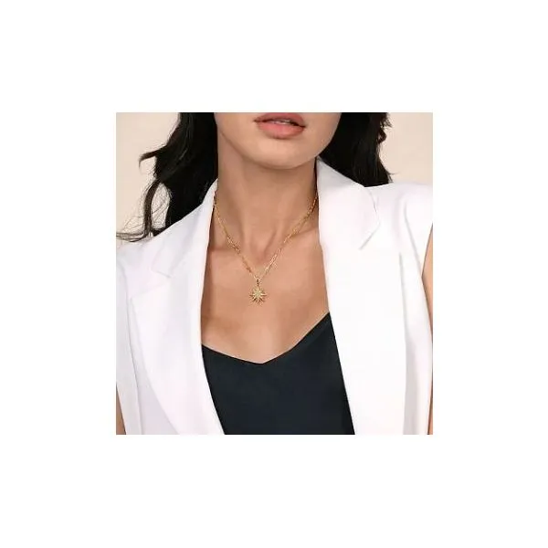 Gabriel & Co. Kaslique Yellow Gold Diamond Pendant Image 2 SVS Fine Jewelry Oceanside, NY