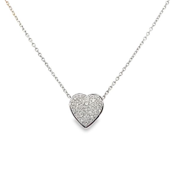 White Gold Pave Diamond Heart Pendant, 0.18Cttw SVS Fine Jewelry Oceanside, NY