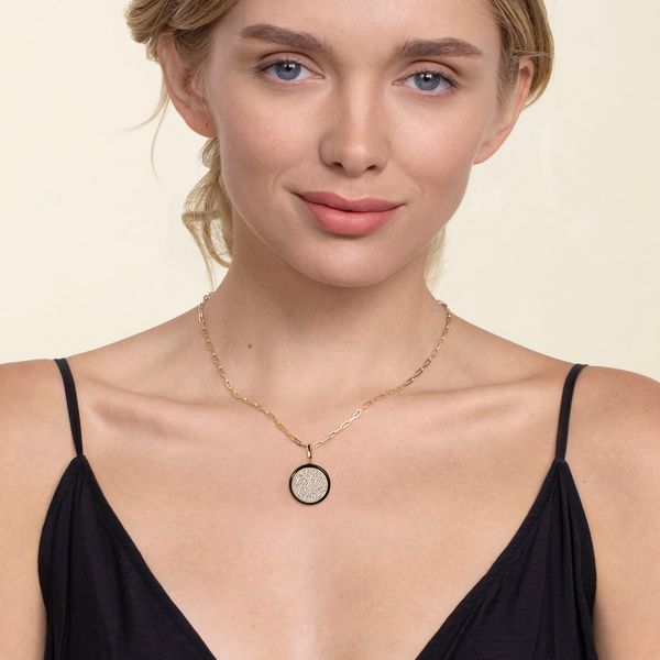 Gabriel & Co. Kaslique Yellow Gold Medallion Pendant Image 4 SVS Fine Jewelry Oceanside, NY