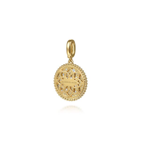 Gabriel & Co. Bujukan Yellow Gold Medallion Pendant Image 2 SVS Fine Jewelry Oceanside, NY