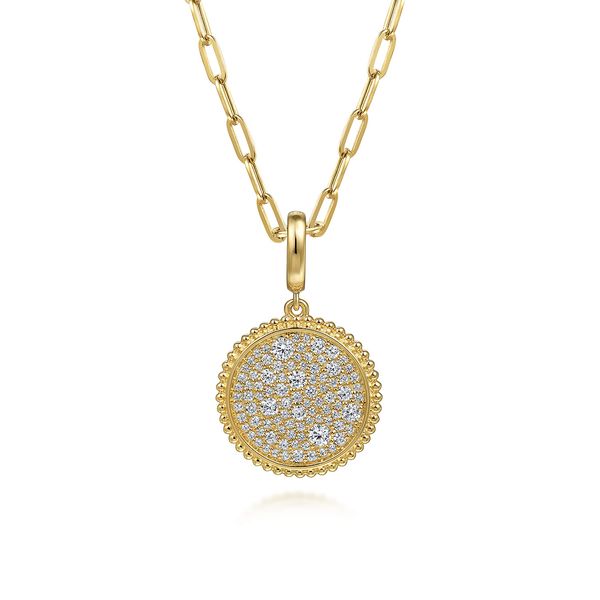 Gabriel & Co. Bujukan Yellow Gold Medallion Pendant Image 3 SVS Fine Jewelry Oceanside, NY