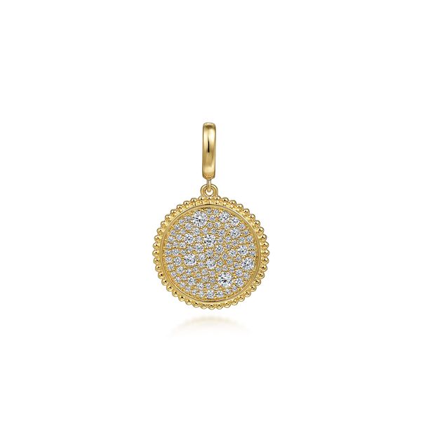 Gabriel & Co. Bujukan Yellow Gold Medallion Pendant SVS Fine Jewelry Oceanside, NY