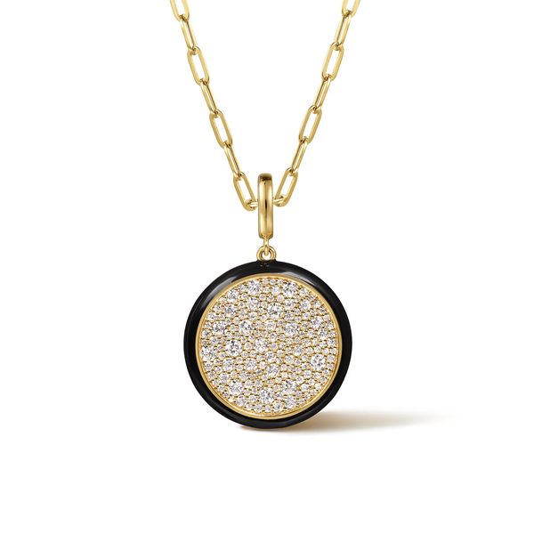 Gabriel & Co. Kaslique Yellow Gold Medallion Pendant Image 3 SVS Fine Jewelry Oceanside, NY