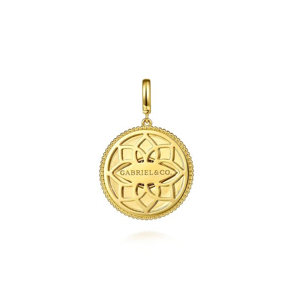 Gabriel & Co. Bujukan Yellow Gold Medallion Pendant Image 2 SVS Fine Jewelry Oceanside, NY