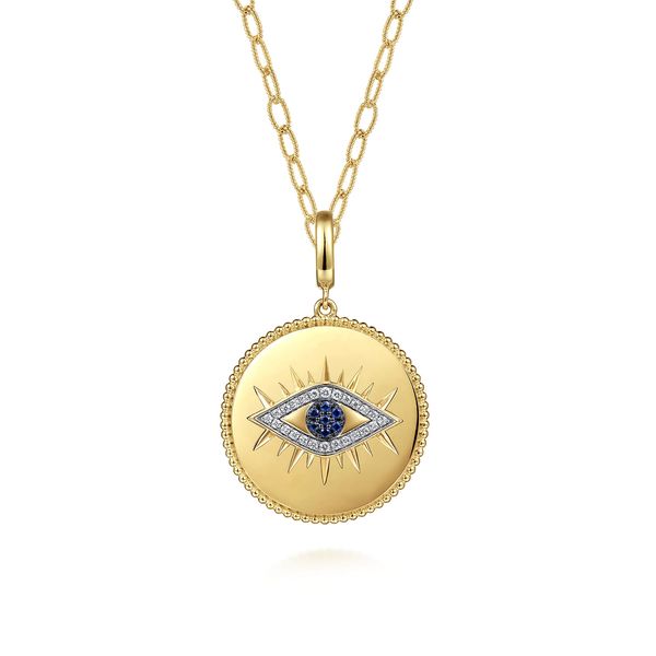 Gabriel & Co. Bujukan Yellow Gold Medallion Pendant Image 3 SVS Fine Jewelry Oceanside, NY