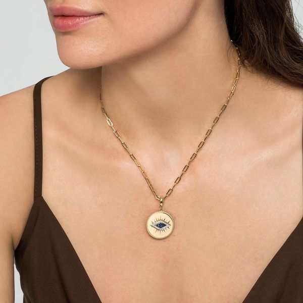 Gabriel & Co. Bujukan Yellow Gold Medallion Pendant Image 4 SVS Fine Jewelry Oceanside, NY