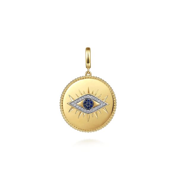 Gabriel & Co. Bujukan Yellow Gold Medallion Pendant SVS Fine Jewelry Oceanside, NY