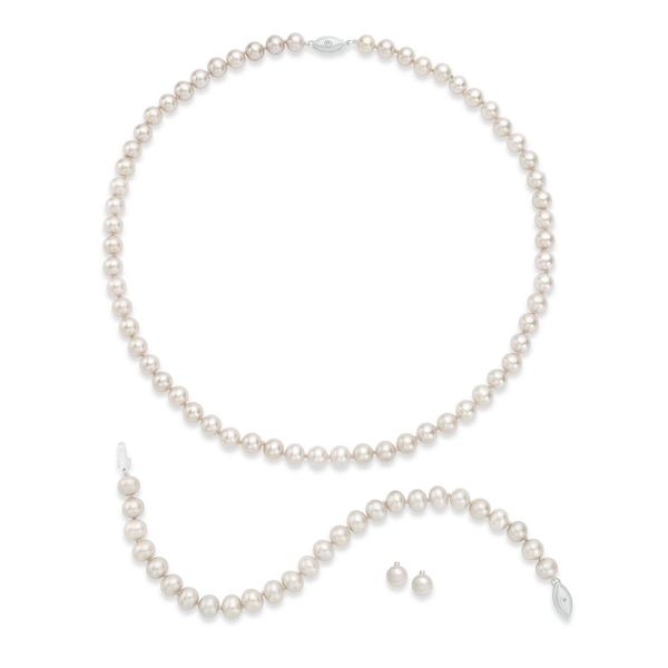 14K White Gold & Freshwater Pearl Set SVS Fine Jewelry Oceanside, NY