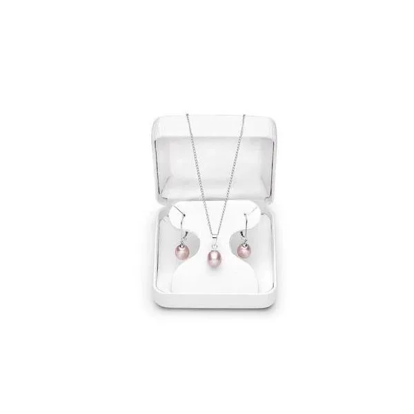 Sterling Silver Pearl Necklace And Earrings Set SVS Fine Jewelry Oceanside, NY