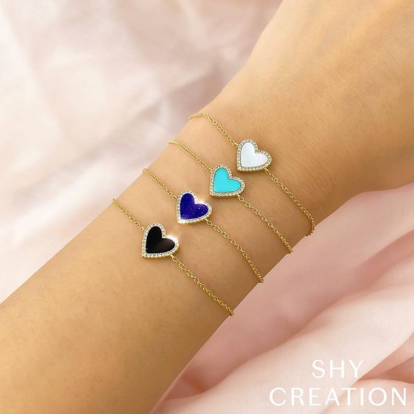 Shy Creation Mother Of Pearl Heart Bracelet Image 2 SVS Fine Jewelry Oceanside, NY